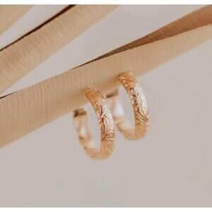 NEW HELLO ADORN women's flora hoops in yellow gold